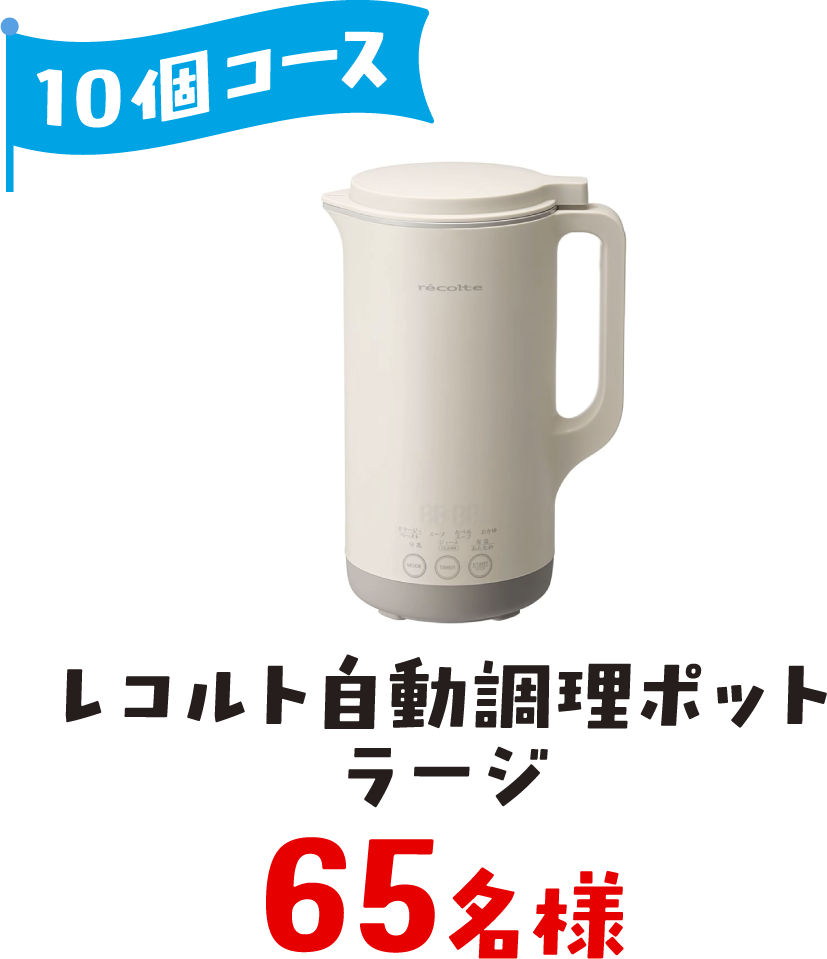 10個コース　レコルト 自動調理ポット ラージ　65名様